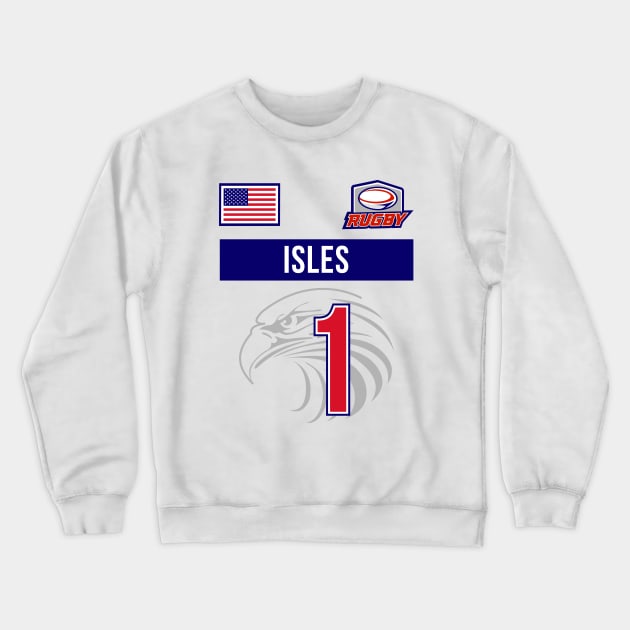 Fastest Rugby Man Alive, Carlin Isles Crewneck Sweatshirt by CR8ART